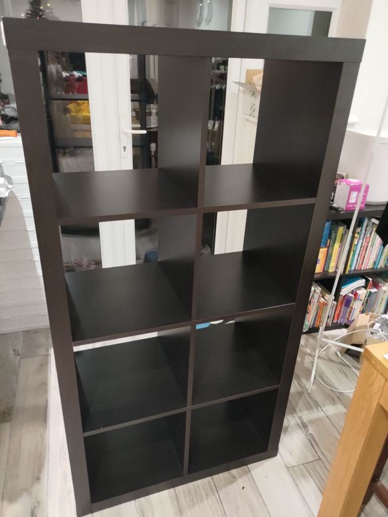 image for Ikea Kallax Expedit 4x2 (8 cubes) shelving unit (black brown)