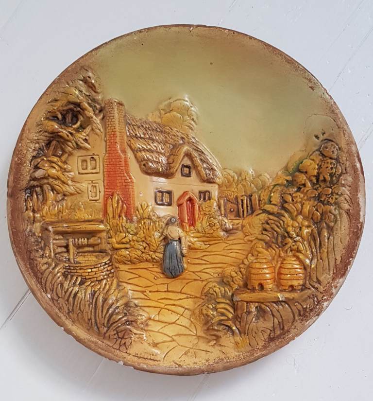 1950s Decorative Plaster Wall Plate