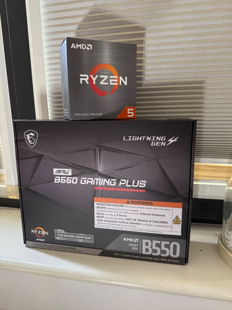 Motherboard  B550 gaming plus cpu ryzen 5500 ram crucial 64 gb ssd  adata 512 gb bundles 