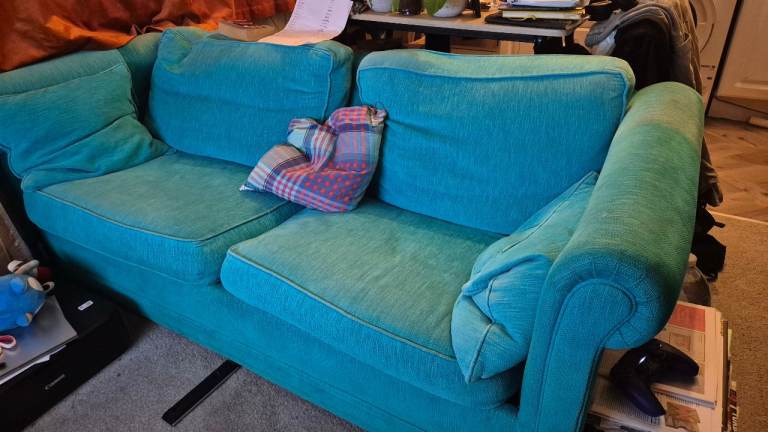 Sofa 3 seater blue/green