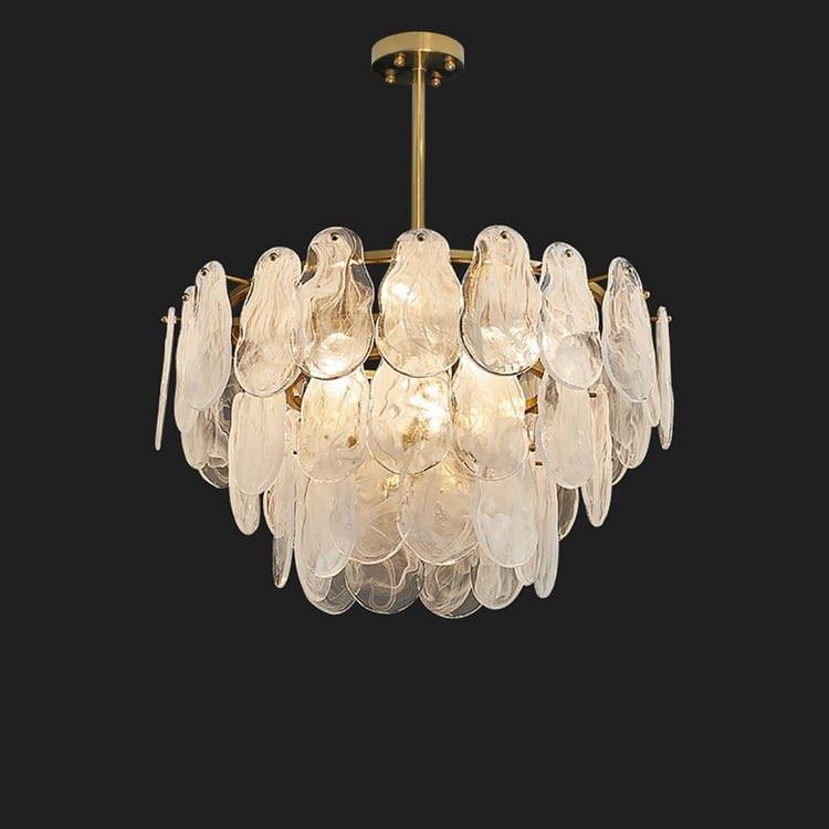 Modern 6-Light Tiered Cloud Glass Chandelier – New