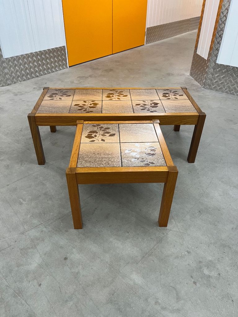 Pair of danish tiled coffee tables (delivery available)