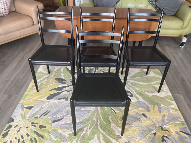 4 x G Plan Librenza Dining Chairs - E Gomme - Ebonised Black - 1960s MCM