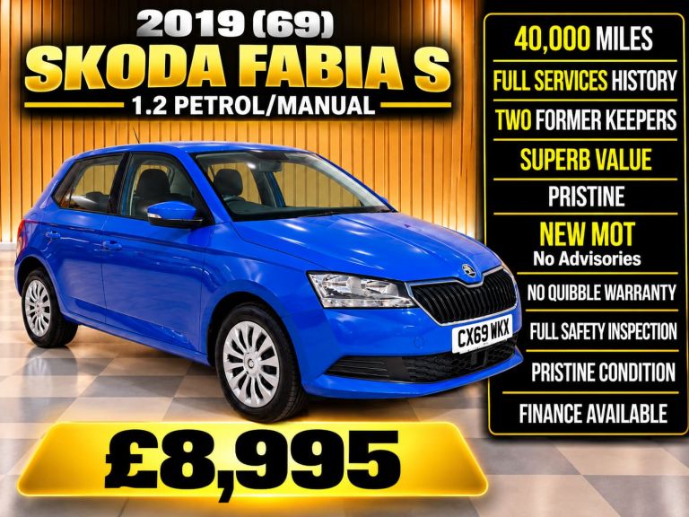 2019 Skoda Fabia 1.0 MPI S 5dr HATCHBACK Petrol Manual