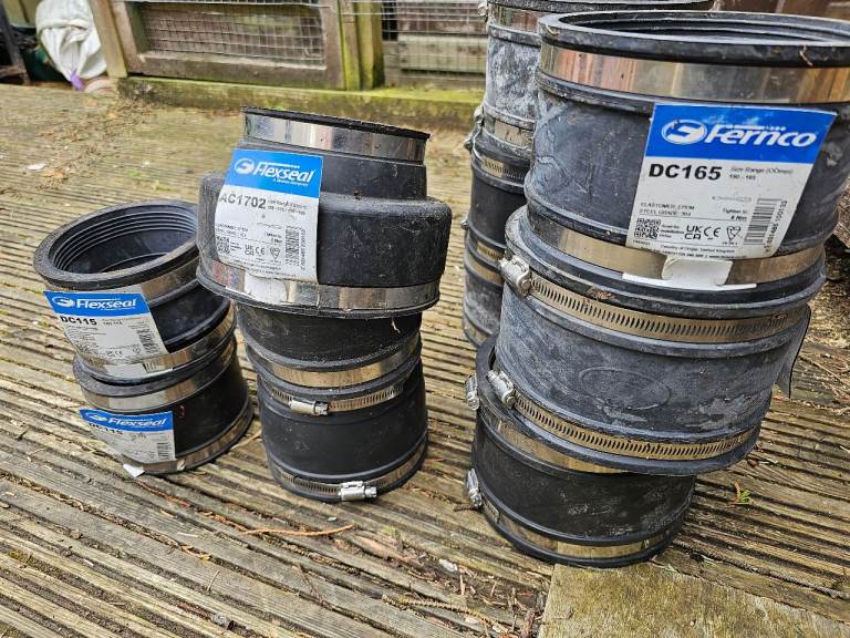 Fernco Flexseal Pipe Couplings - Various Sizes, As Good As New