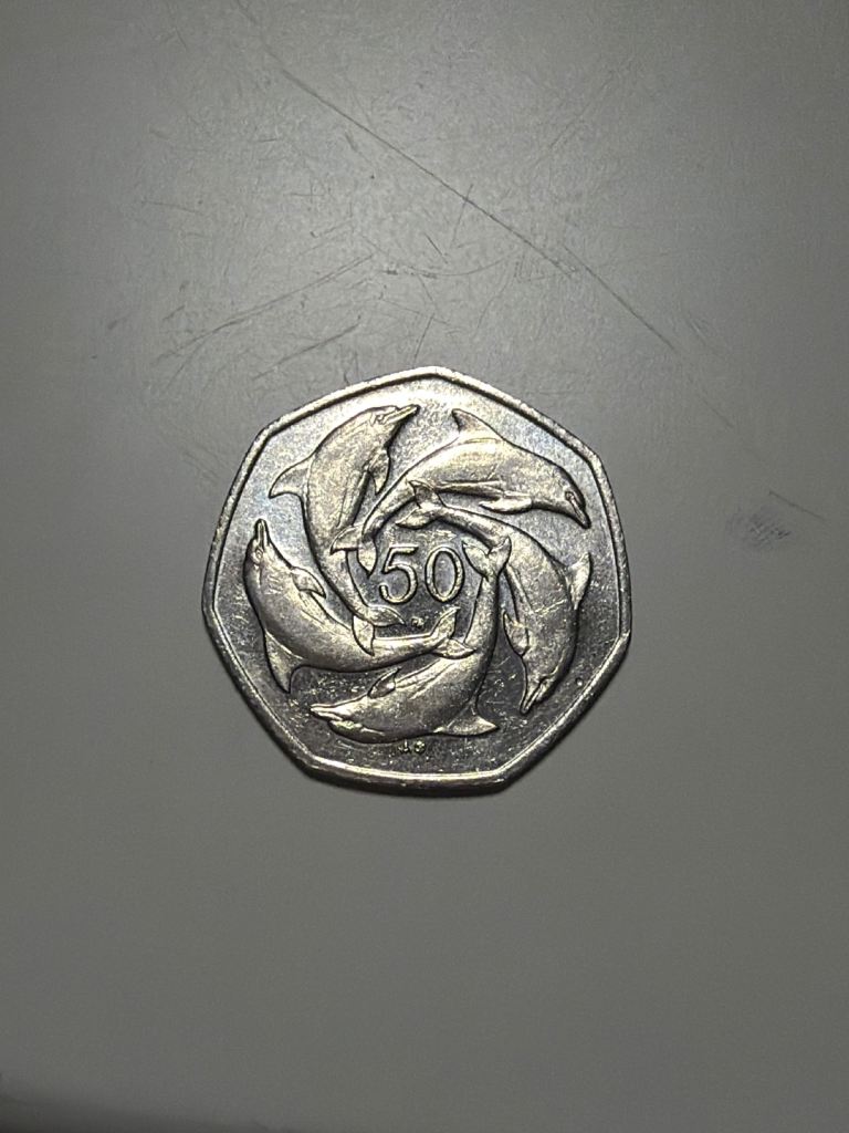 Dolphin 50p Coin – Good Condition, Collectible