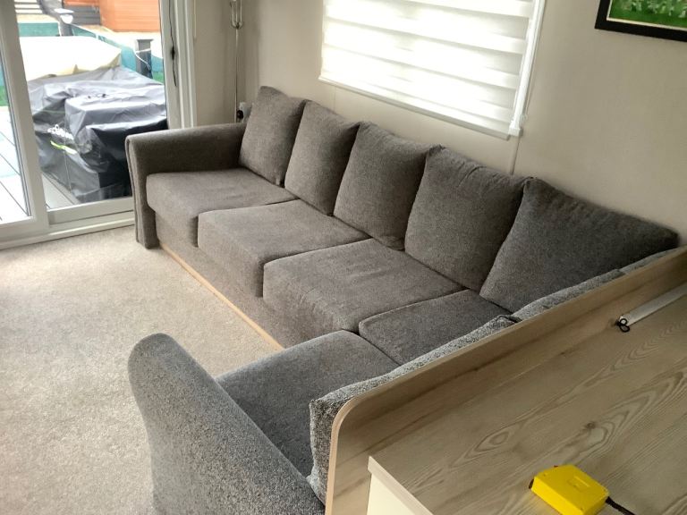 Static Caravan Mancave L shape sofa from 2024 Static caravan 