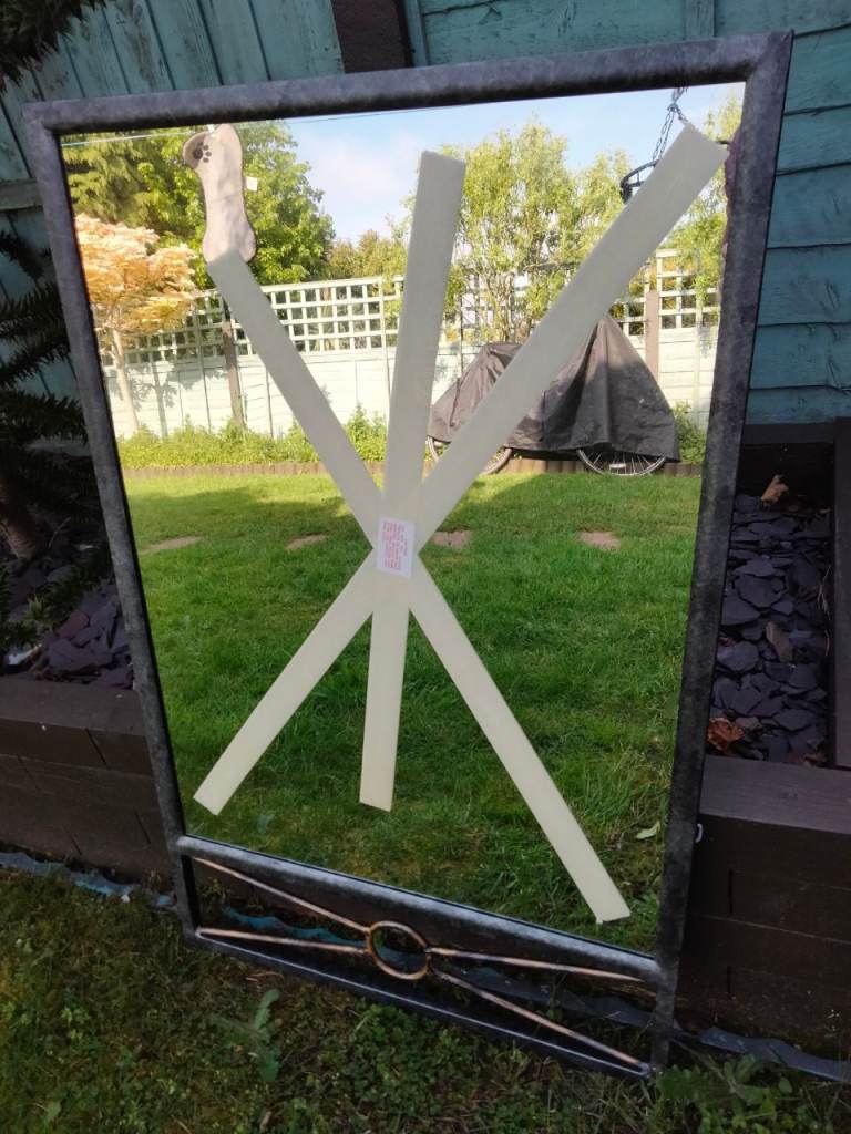 Vintage mirror finished in an antique gold brush effect ( Brand new in box)