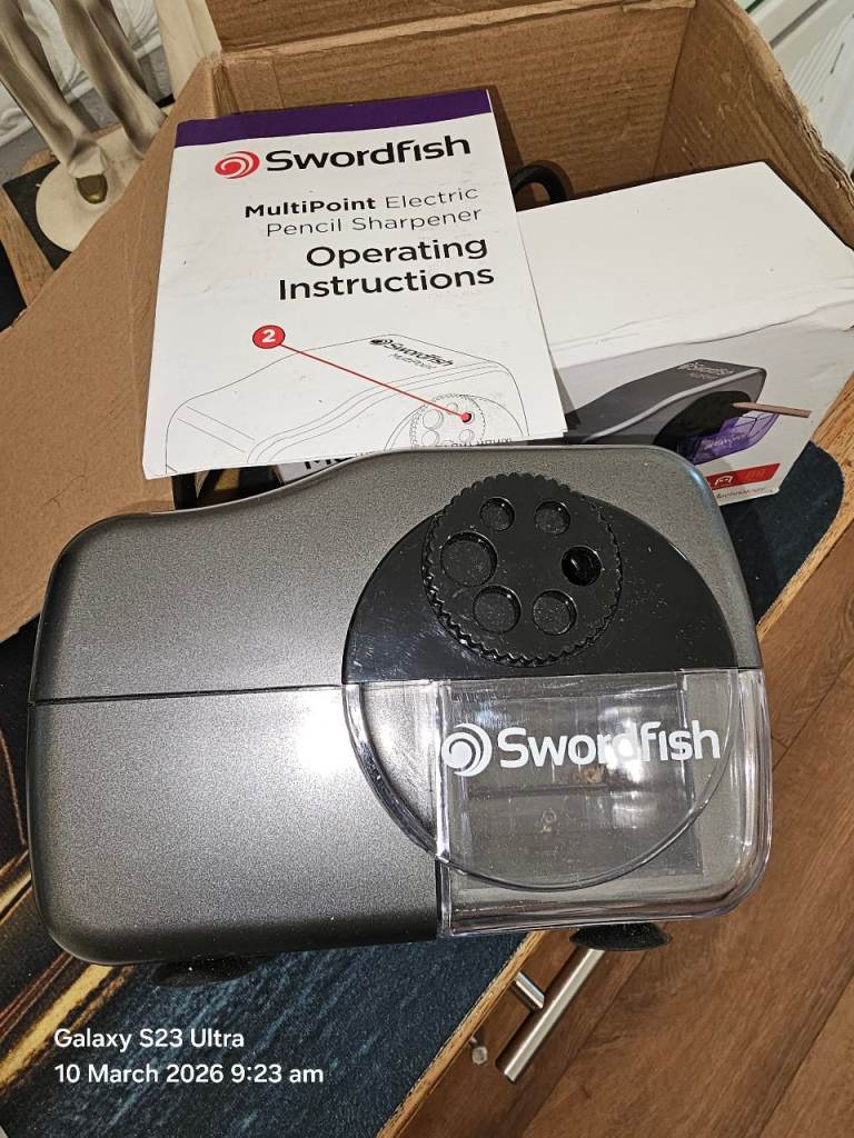 Swordfish MultiPoint Mains Electric Pencil Sharpener with Helical Blade - 40233