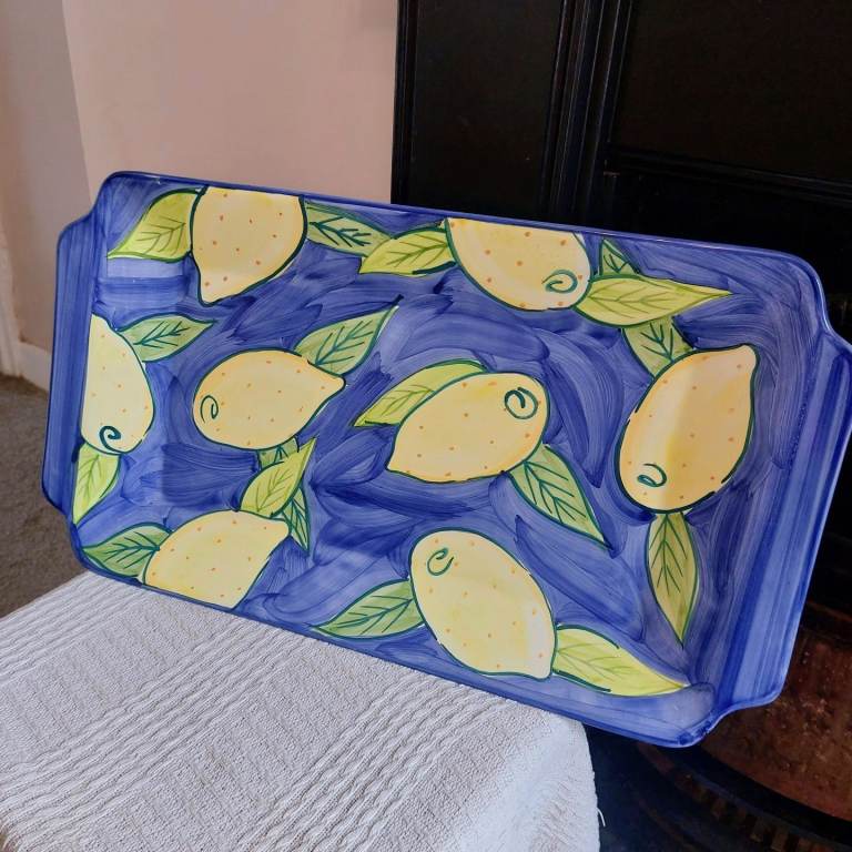Extra Large Santos Of Portugal Ceramic Lemons Platter 