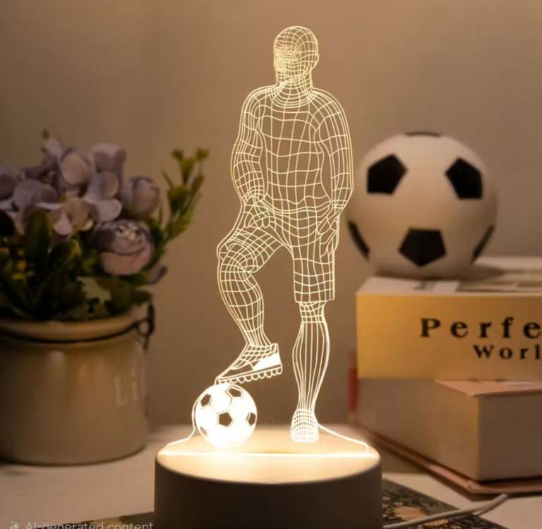 Brand New 3D Football Player LED Table Night Light 