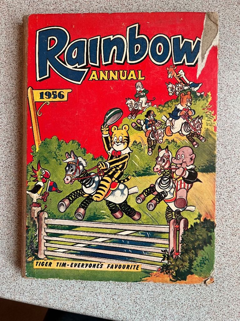 Vintage 1956 Rainbow Annual Children's Comic Book - Fair Condition