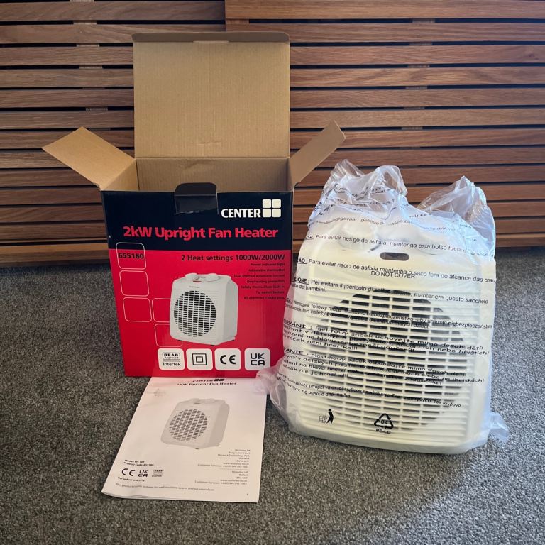 Center 2kw fan heater model 655180