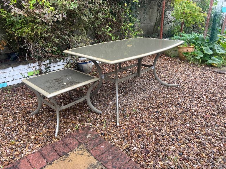 Garden Patio Furniture Set – Table, small table and 6 Chairs