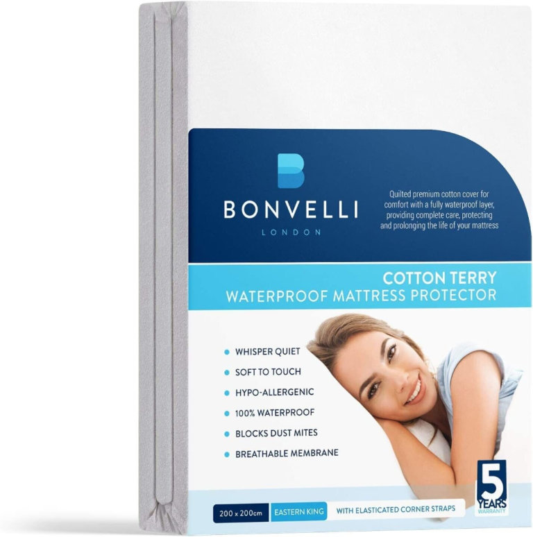 Waterproof Mattress Protector, Cotton Terry Surface, (200 x 200cm)