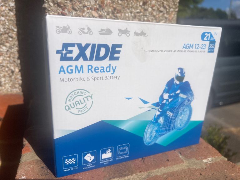 12v Exide AGM ready Motorbike / Sport Battery