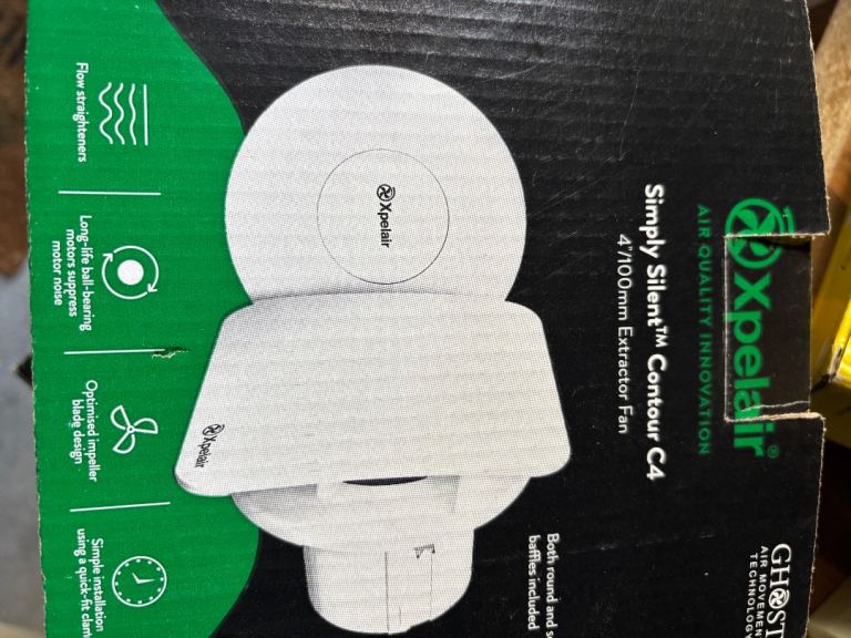 Xpelair Simply Silent Contour C4 4"/100mm Extractor Fan – New