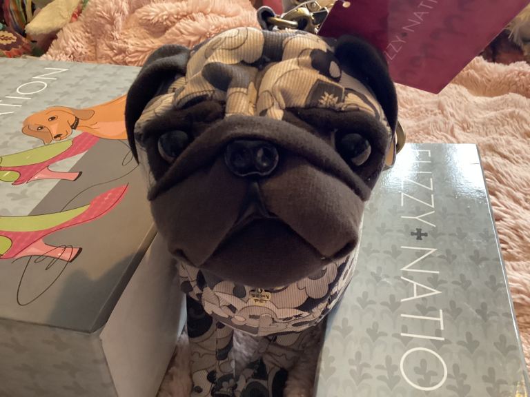 Fuzzy Nation Pug Dog Handbag Christmas Present 