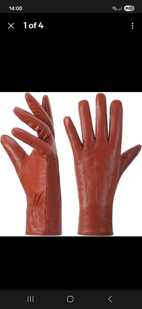 NEW Leather Gloves Womens Cashmere Lining Tan Orange SMALL