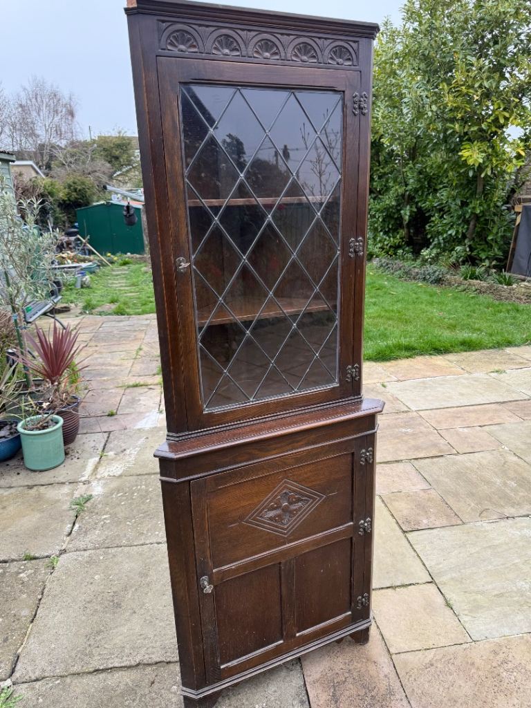 Dark Wood Corner Cabinet