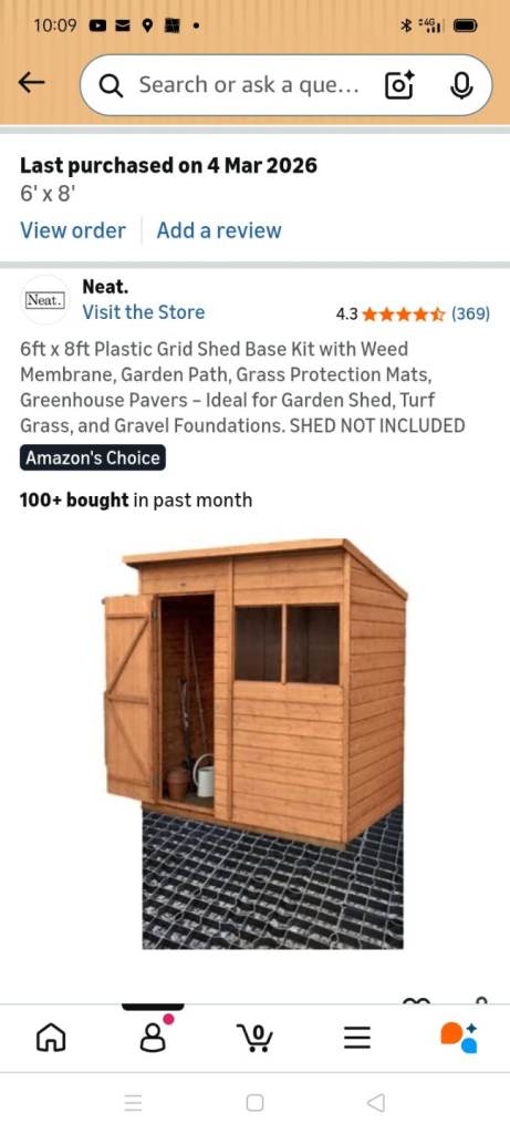 Shed base, plastic - 8 x 6 