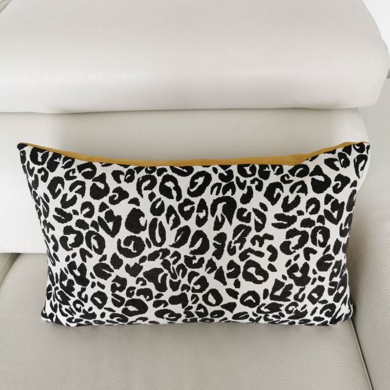 Rectangular Leopard/Animal Print Cushion Cover with Feather Inner Insert Pad. Lumbar Throw Cushion