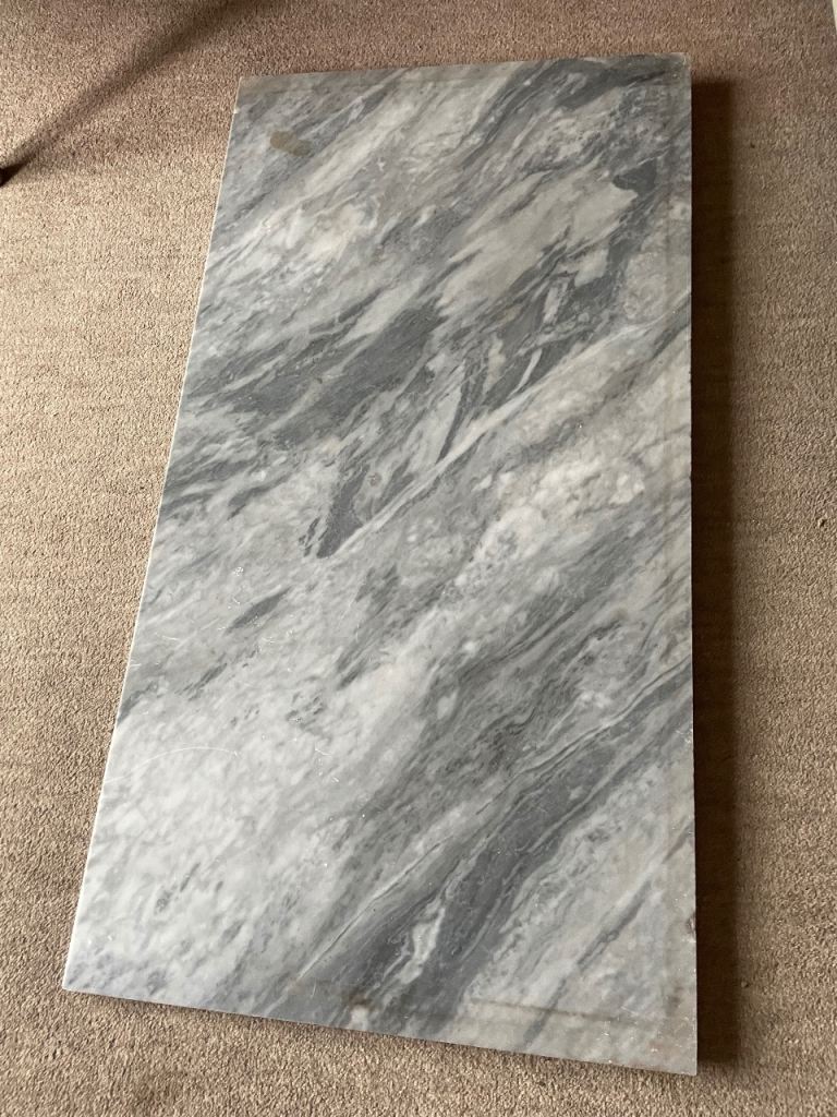 Marble Slab / Table Top – Grey and White, As Good As New