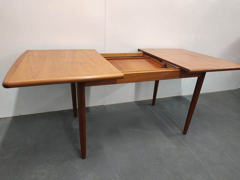 Vintage mid century teak extendable dining table