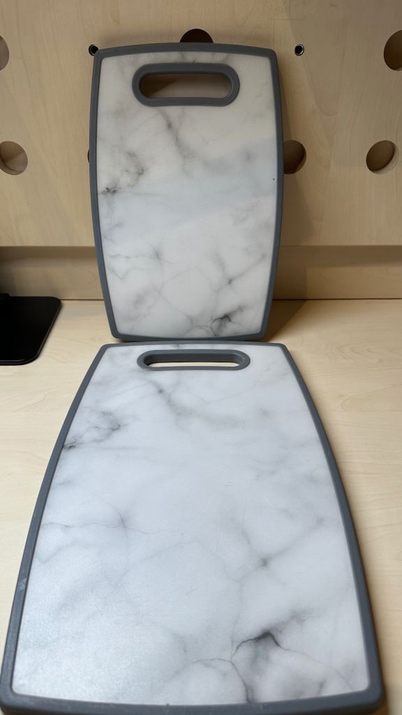 Set of Two Marble Effect Chopping Boards