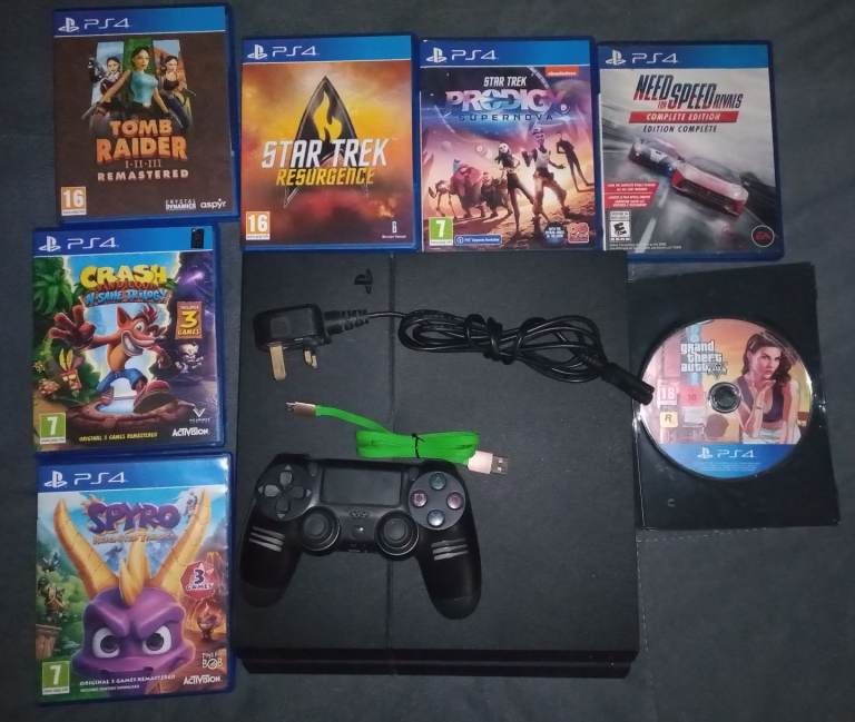 500gb PS4, games and controller 