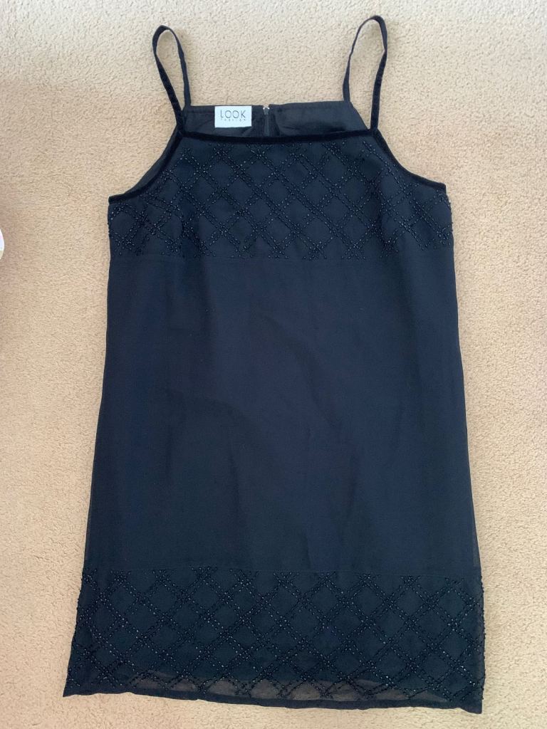 Black lined dress. Size 14