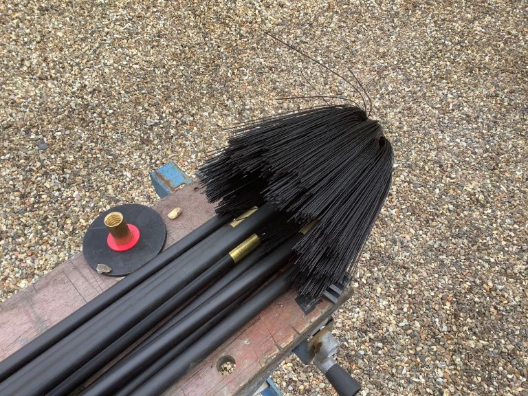 Chimney sweep brush and drain rods