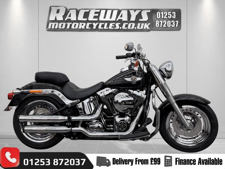 2016 HARLEY-DAVIDSON SOFTAIL FLSTF FAT BOY 1690CC BLACK, 14,203 MILES, 