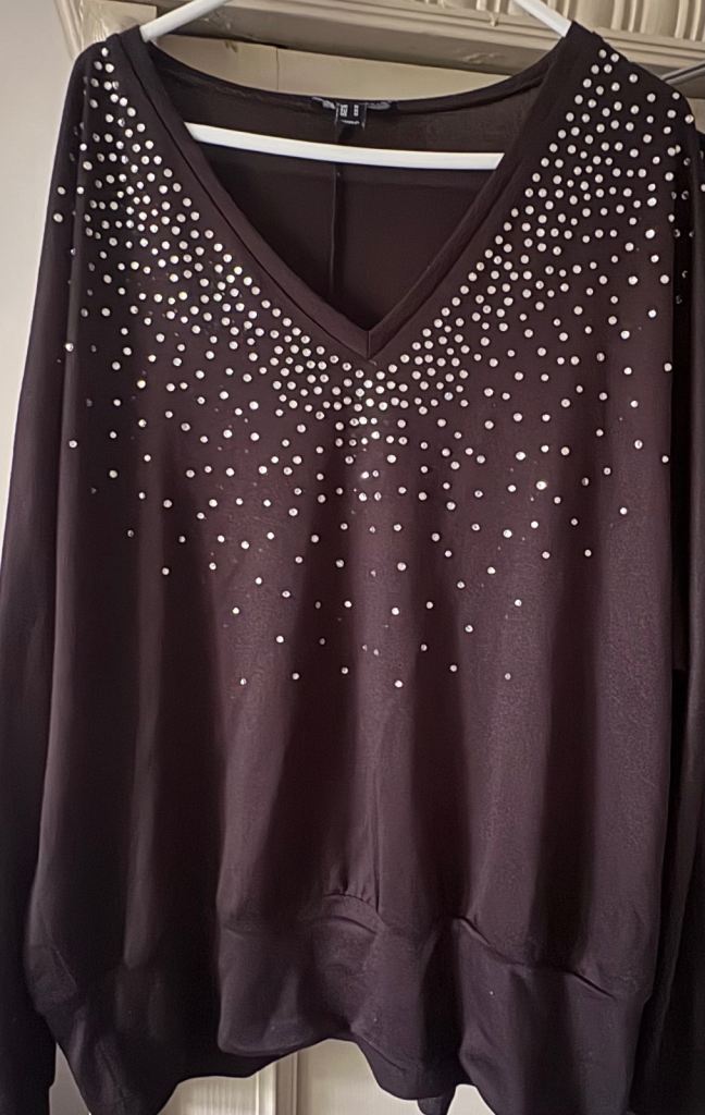 Black Sparkly Long Sleeve New Look Top 