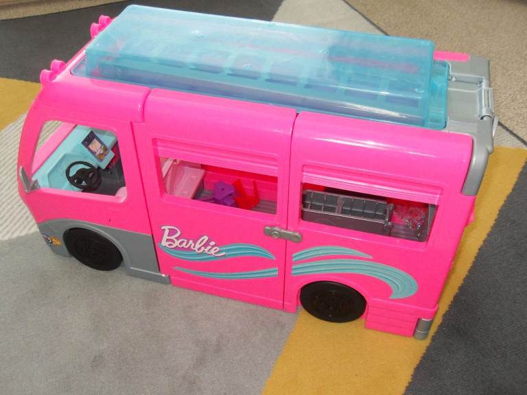 Barbie DreamCamper and Aeroplane– Pink, never been used