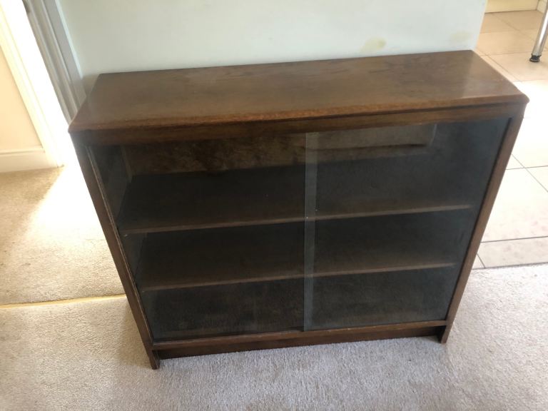 image for 3 shelf bookcase with sliding glass doors 