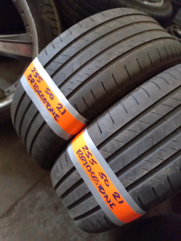 Matching pair 255 50 21 bridgestone tyres £120 pair fitted & bal 7dys