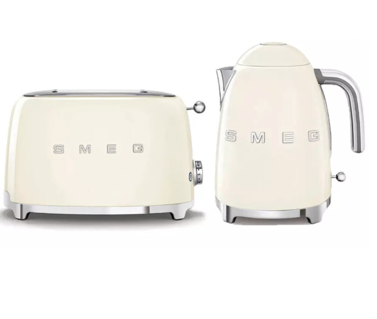 Smeg 50's Style Kettle and 2 Slice Toaster, Cream RRP £300