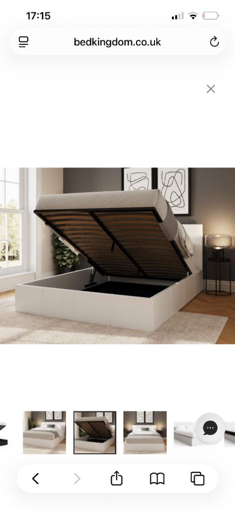 White small Double Bed Frame with Ottoman storage and matteress