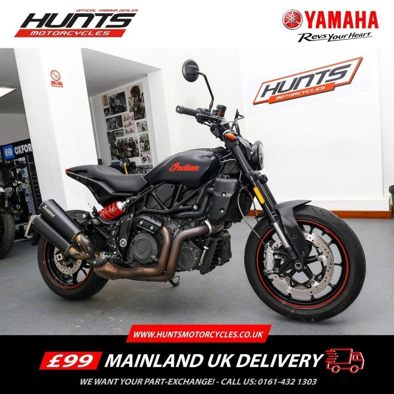 2022, '22 Indian FTR1200 ABS. 1 Owner. JUST 1,846 MILES. Akrapovic Pipe. £10,995