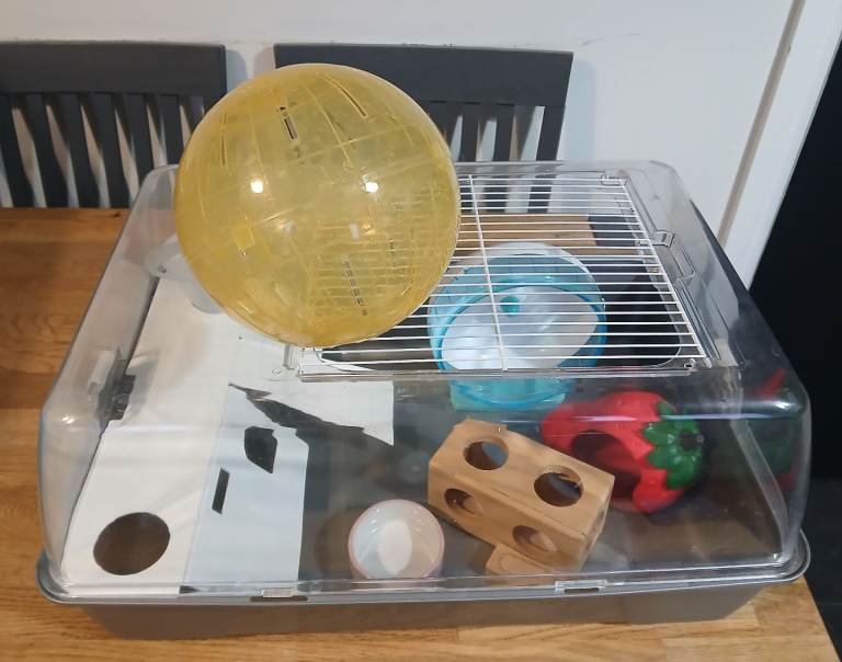 Hamster cage with extras (used)