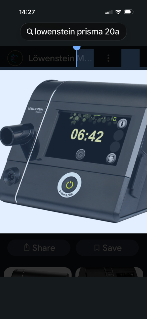 Lowenstein Prisma 20a Cpap/Apap macine.