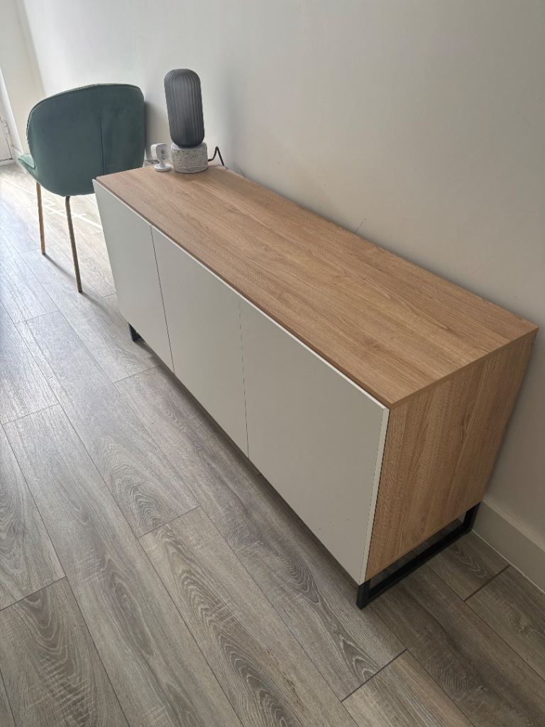 Modern Sideboard / Console Table – White & Wood Effect