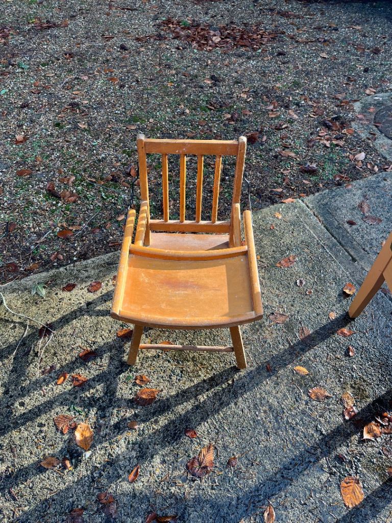 Wooden vintage low chair