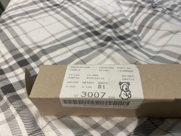 Vauxhall corsa van rear door handle