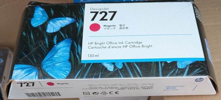HP Designjet 727 Magenta Ink Cartridge 130ml – Brand New - March 2025