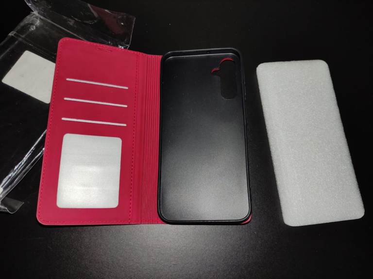 BRAND NEW Flip Leather Phone Case for Samsung Galaxy A15 5G/A15 4G RED 