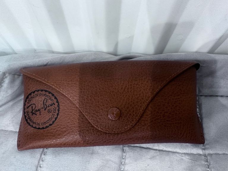 Ray-Ban Sunglasses Case - Brown Leather, Good Condition