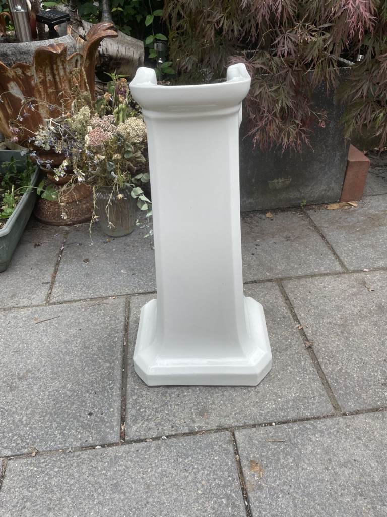 Vintage Twyford Full Pedestal Only For Bathroom Sink Basin White - no cracks or chips