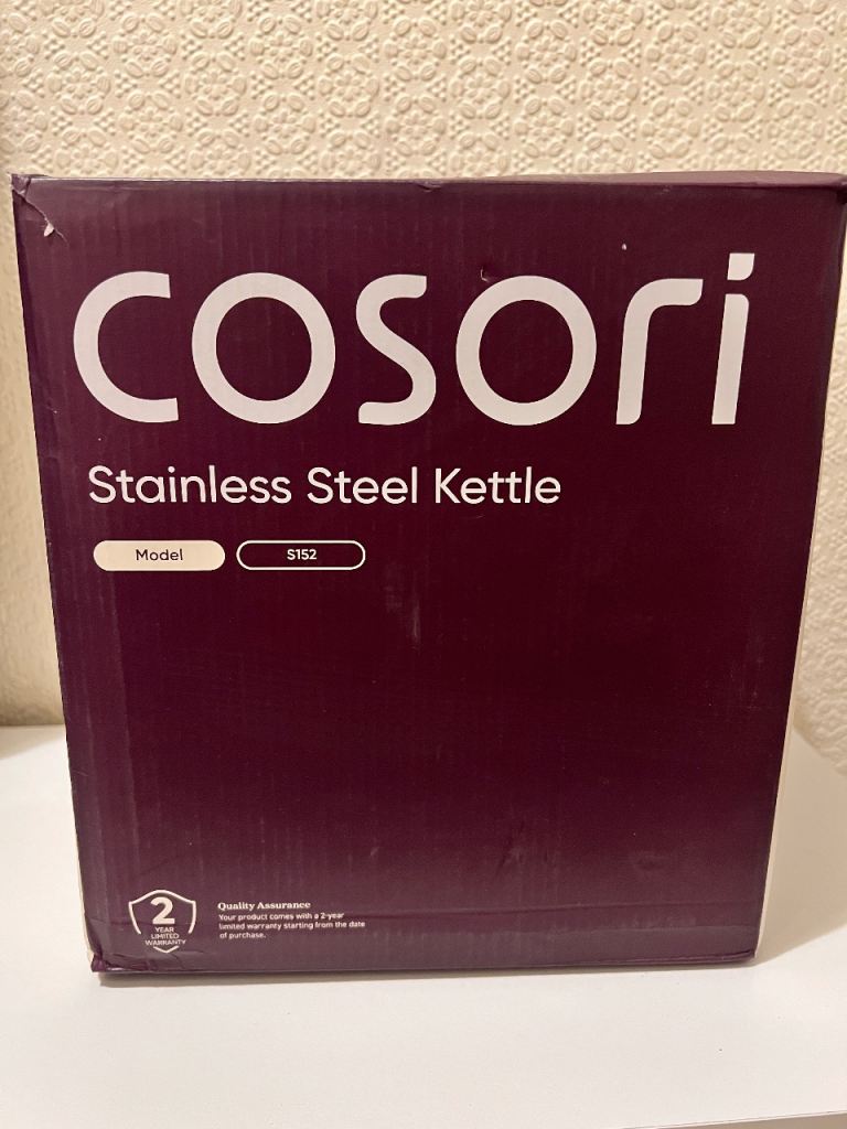 Cosori Kettle, Plastic-Free Water Contact, Kettles Electric Brushed Stainless Steel